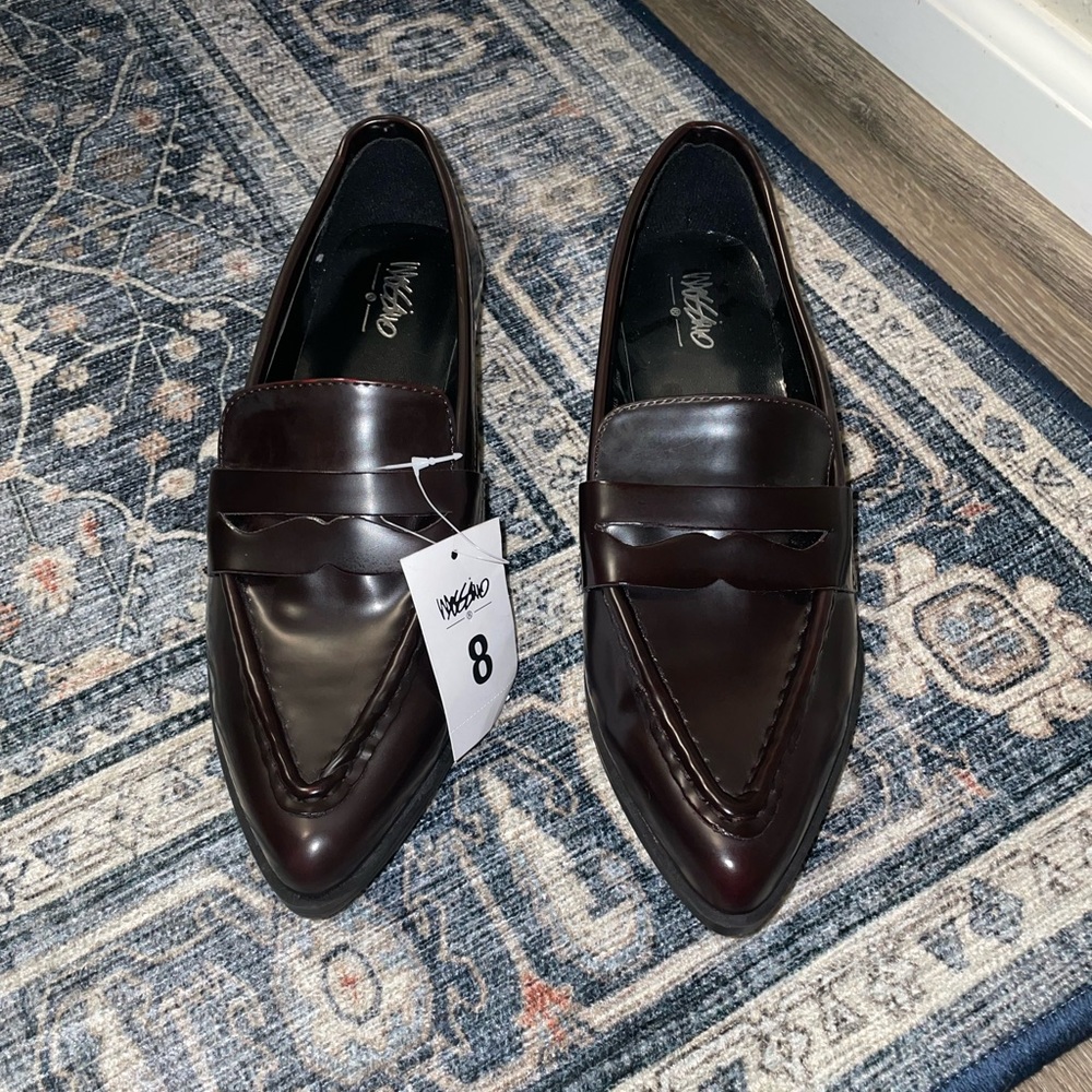 Oxblood Pointed Loafers